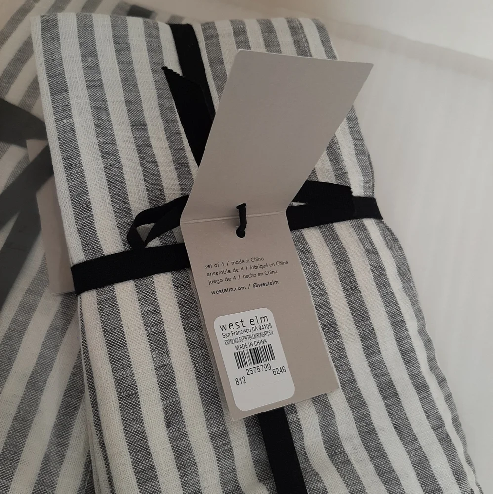 West Elm European Linen Stripe Napkins